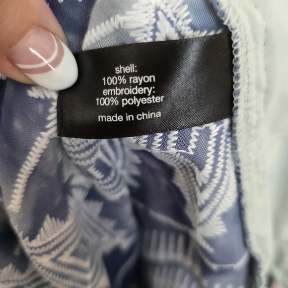 Lane Bryant 6th & Lane Womens Embroidered Tie-Dye Blue Midi Skirt Raw Hem 18/20 - Picture 7 of 7